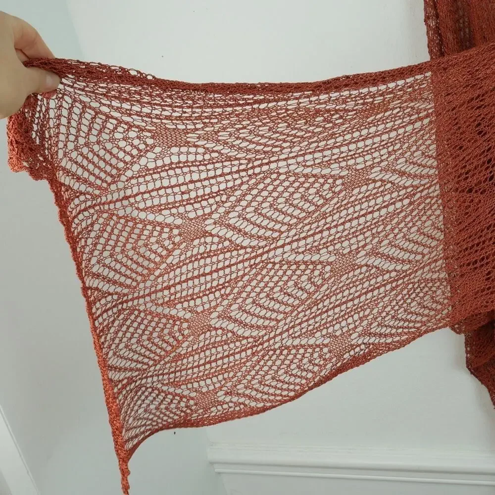 Y2K‎ Crochet Shawl Fishnet Open Lace Wrap Scarf Fairy Grunge Whimsigoth Dainty